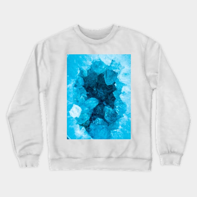 Turquoise Blue Agate Crystal Spiritual Art Crewneck Sweatshirt by NewburyBoutique